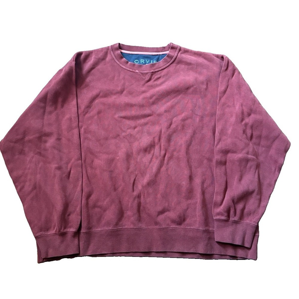 ORVIS Men's Crewneck Pullover Red Vintage Size 3XL